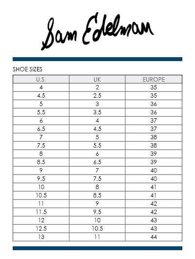 sam edelman shoe sizing|sam edelman jeans size chart.